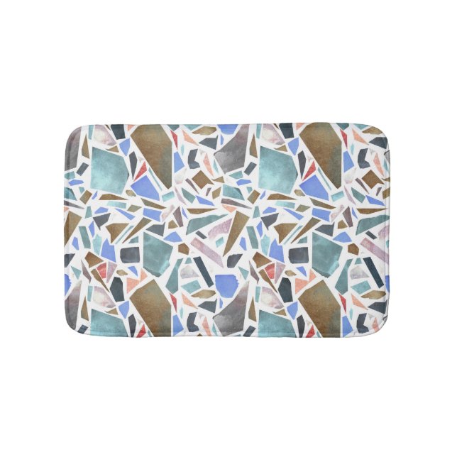 Tapete De Banheiro Abstrato: fundo branco desenhado à mão. (frente)