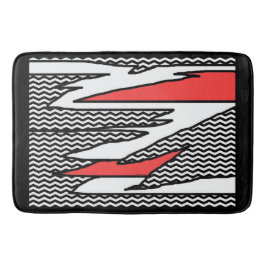 Tapete De Banheiro Abstrato Geométrico Grande Banho Negro Negro Grand