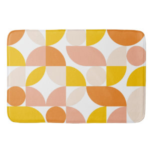 Tapete De Banheiro Abstrato Geométrico Peach Orange Yellow