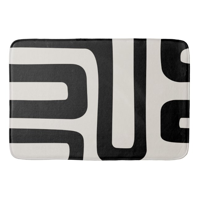 Tapete De Banheiro Abstrato Ivory e Black Bath Math (Frente)