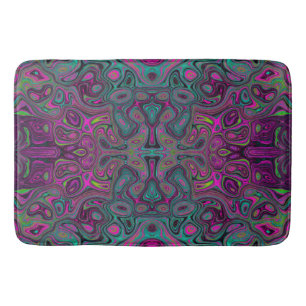 Tapete De Banheiro Abstrato Magenta e azul-lacrimogênio