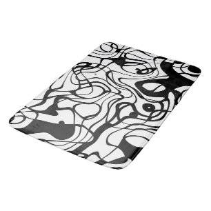 Tapete De Banheiro Abstrato Mármore Preto e Branco