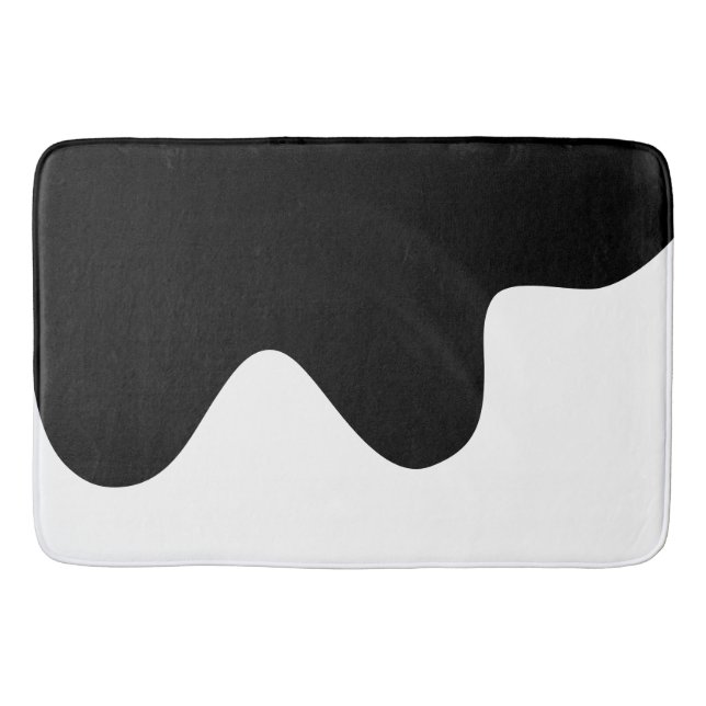 Tapete De Banheiro Abstrato mínimo preto e branco moderno (Frente)