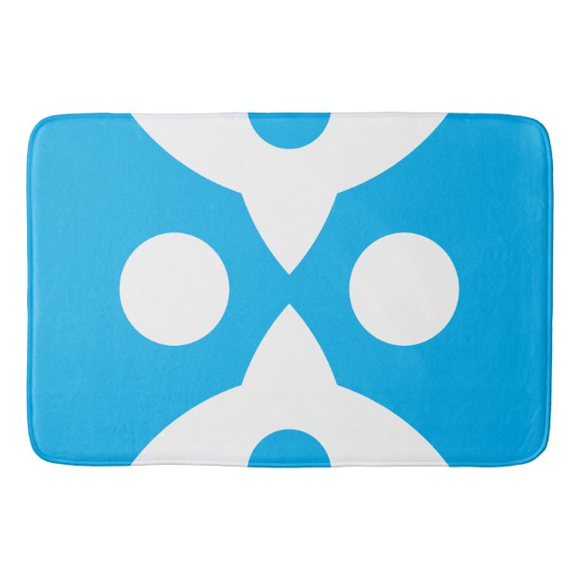 Tapete De Banheiro Abstrato Pássaros Negros Simples Design Azul (Frente)