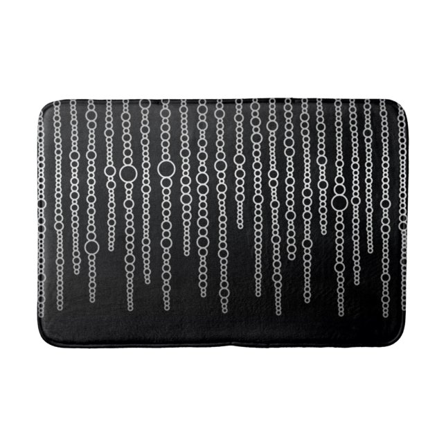 Tapete De Banheiro Abstrato preto e branco - Cadeias de banho (Frente)