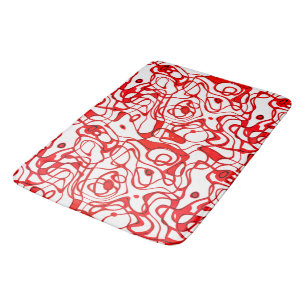 Tapete De Banheiro Abstrato preto, vermelho e branco marmoreado
