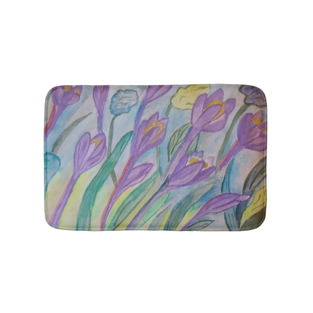 Tapete De Banheiro Abstrato Primavera Crocus (frente)