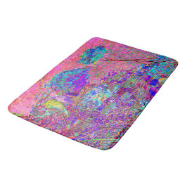 Tapete De Banheiro Abstrato púrpura e azul-hidrangea com magenta