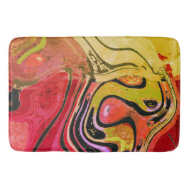 Tapete De Banheiro Abstrato Red Art Rug