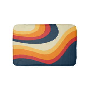 Tapete De Banheiro Abstrato retro style waves design