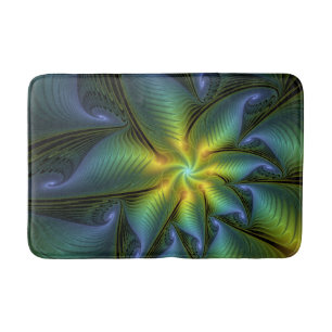 Tapete De Banheiro Abstrato Star, Ouro Verde brilhante Arte Fractal