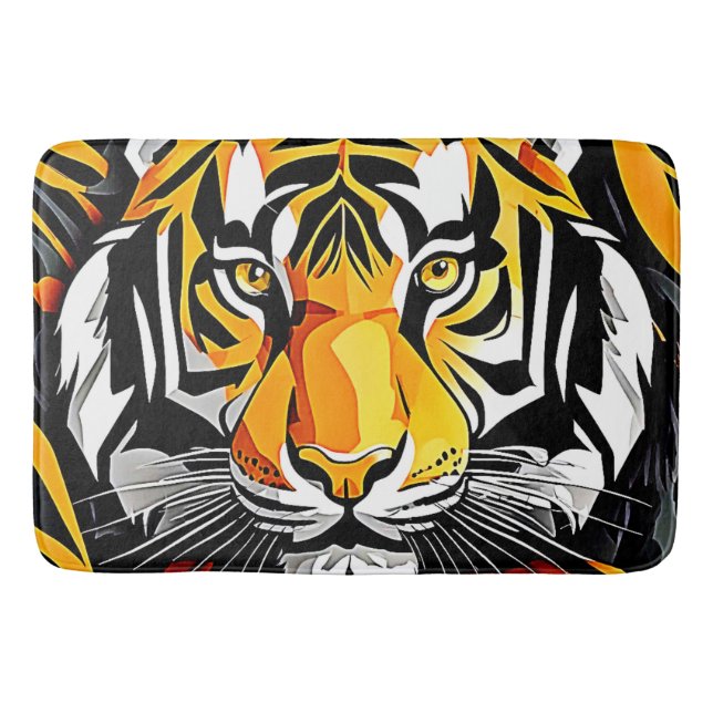 Tapete De Banheiro Abstrato Tiger Art (Frente)