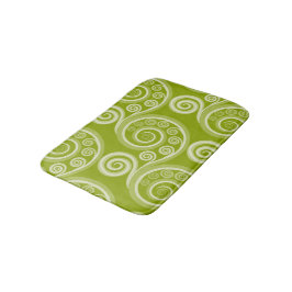 Tapete De Banheiro Abstrato Verde Fern Frond Swirl Mat