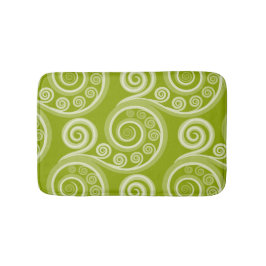 Tapete De Banheiro Abstrato Verde Fern Frond Swirl Mat
