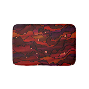 Tapete De Banheiro Abstrato vermelho do Seascape