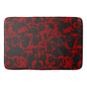 Tapete De Banheiro Abstrato vermelho e carvão vegetal