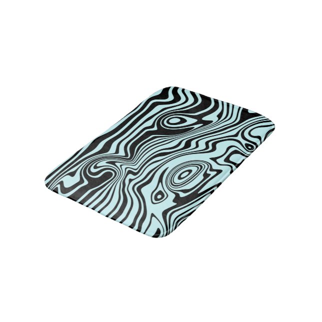 Tapete De Banheiro Abstrato Waves Black Blue Bath Mat - Cores Persona (Angulado)