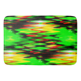 Tapete De Banheiro Abstrato ziguezague manchada vermelha e verde