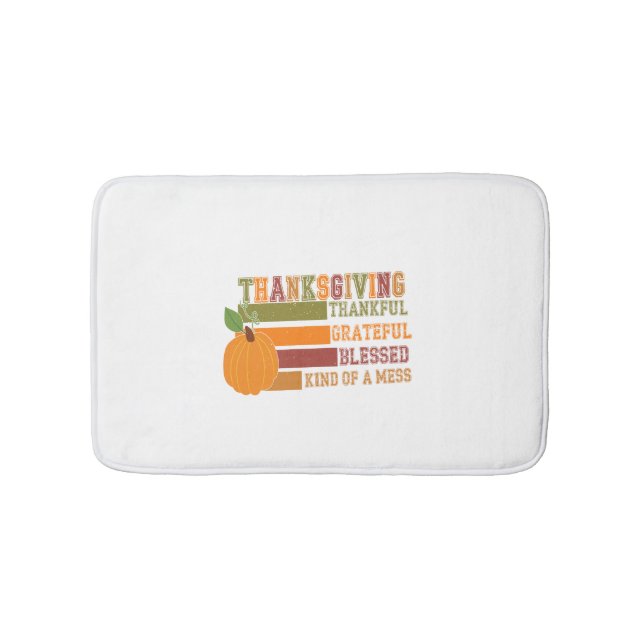 Tapete De Banheiro Ação de Graças Feliz Abençoado (frente)