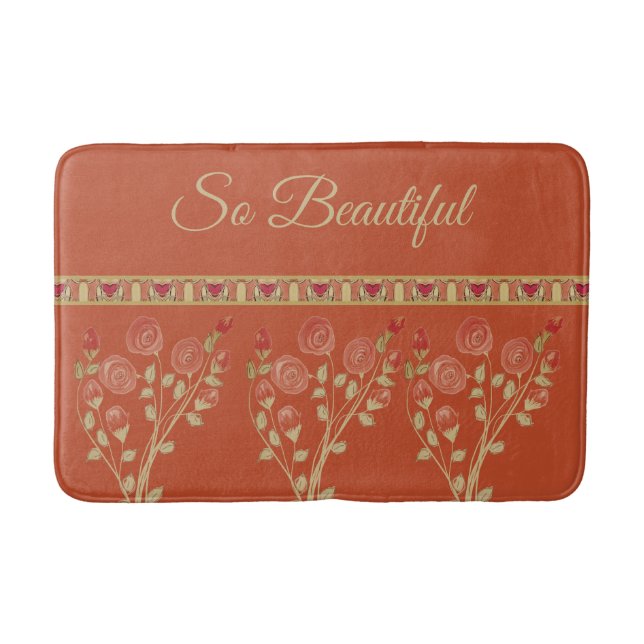 Tapete De Banheiro Acento Floral Decorativo (Frente)