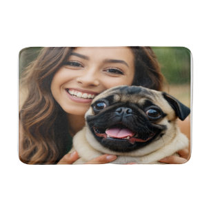 Tapete De Banheiro Adicionar Foto de Pug Personalizar Customizar
