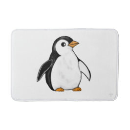 Tapete De Banheiro Adorable Baby Penguin Airbrush-Style Winter Art