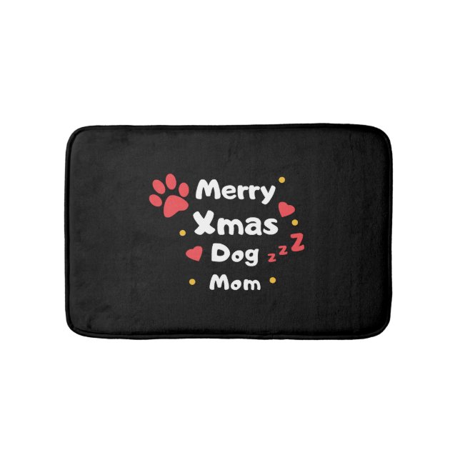 Tapete De Banheiro Adorável Cachorro de Natal Mãe (frente)