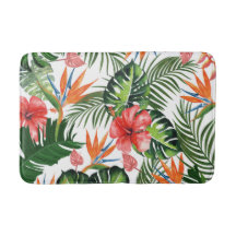 Adorável Watercolor Tropical Floral Greenery Padrã