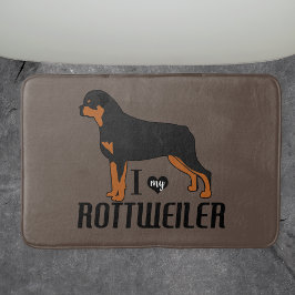 Tapete De Banheiro Adoro o meu Rottweiler Rottie Dog