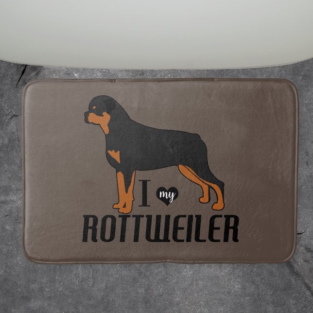Tapete De Banheiro Adoro o meu Rottweiler Rottie Dog (I love my Rottweiler Dog Bathmat)