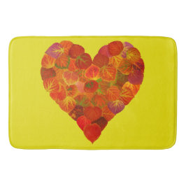 Tapete De Banheiro Adoro o outono, sutil, vermelho aspen, coração 1