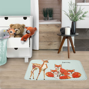 Tapete De Banheiro Adventure Personalizado Fox Deer Childrens