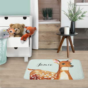 Tapete De Banheiro Adventure Woodland Fawn Deer Childrens