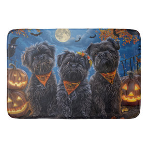 Tapete De Banheiro Affenpinscher Halloween Spooky