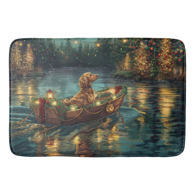 Tapete De Banheiro Afghan Hound Christmas Festive Voyage (Frente)