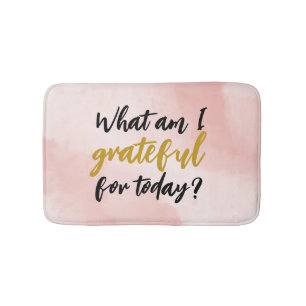 Tapete De Banheiro Afirmação Grateful com Script Girly Cor-de-Cobra R