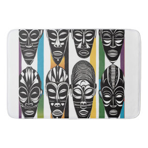 Tapete De Banheiro Afro-Tribal Face Mask Bathmat