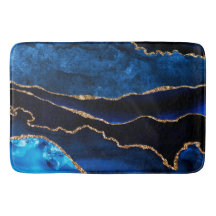 Ágata Luxuosa Azul e Dourada Brilhante