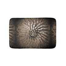 Agave Abstract Brown Tan Sepia Plush Bath Mat
