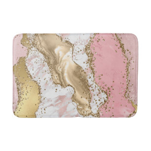Tapete De Banheiro Agitação de brilho do mármore Dourado rosa