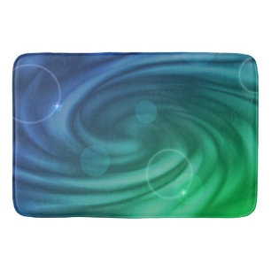 Tapete De Banheiro Agitação De Cor Azul Suave E Verde