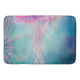 Tapete De Banheiro Água-Viva Rosa-Abstrato Fantasia No Oceano
