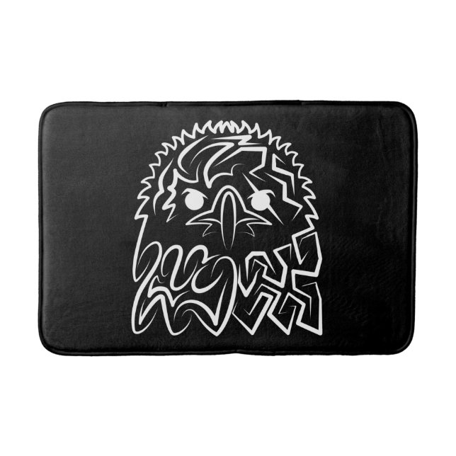 Tapete De Banheiro Águia Tribal Negra (Frente)