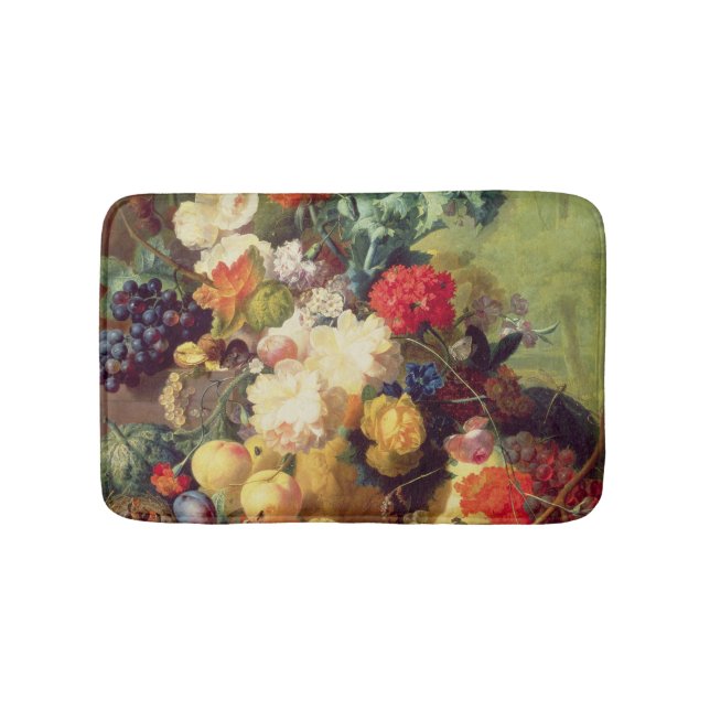 Tapete De Banheiro Ainda vida com flores e fruta (frente)