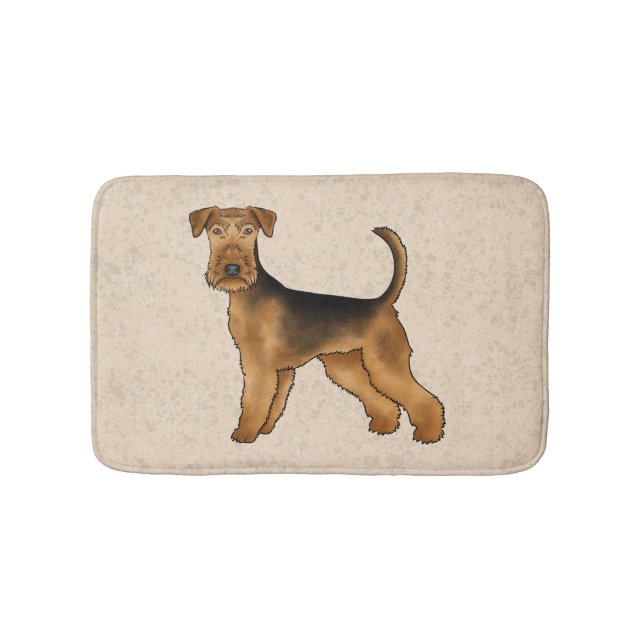 Tapete De Banheiro Airedale Terrier Cute Cartoon Dog Em Beige (frente)