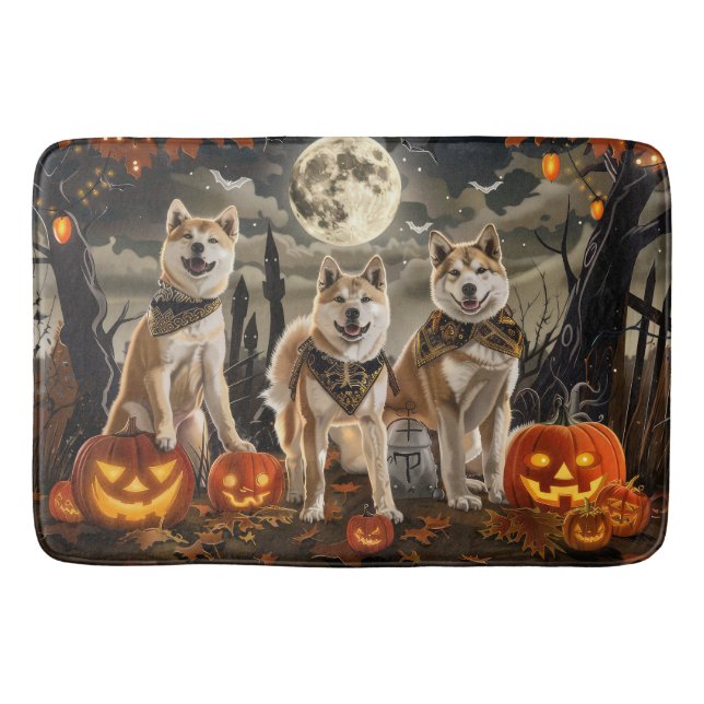 Tapete De Banheiro Akita Halloween Spooky (Frente)