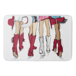 Tapete De Banheiro Alabama Damas Fashion Cowboy Boot Red White