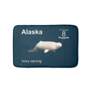 Tapete De Banheiro Alaska Ivory Beluga Baleia
