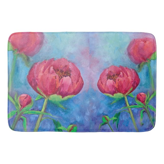 Tapete De Banheiro Alaskan Peonies Bath Mat (Frente)