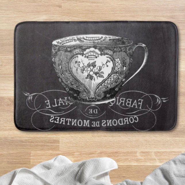 Tapete De Banheiro Alcoba Alice no grupo de chá das Wonderland (Chalkboard Alice in Wonderland tea party teacup Bath Mat)